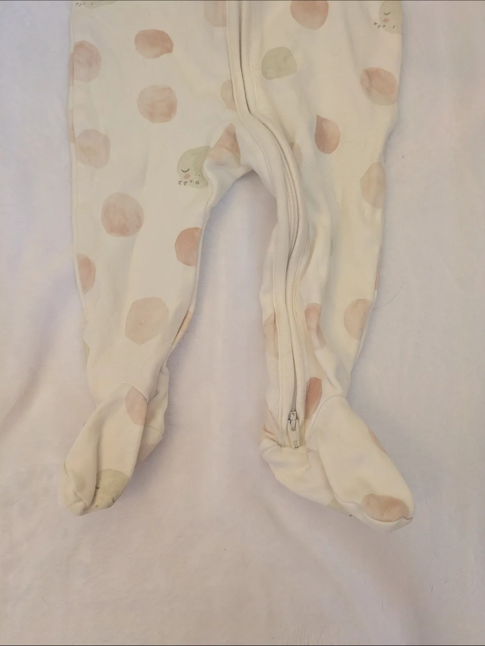 Pehr Baby Zip-Front One-Piece Pajamas Cream Moon Planet 3-6 Month Organic Cotton